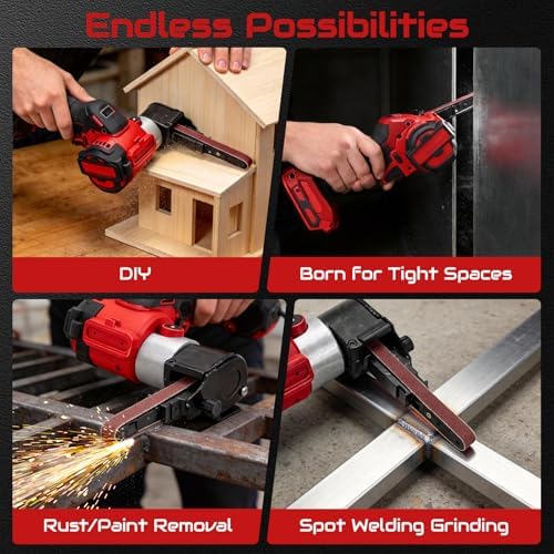 Cordless Belt Sander Compatible with Milwaukee M18 Battery (Tool Only)