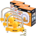 RETRUE Universal Coupler Lock Trailer Locks Ball Hitch Trailer Hitch Lock Adjustable Security Heavy-Duty Steel Fits 1-7/8 Inch, 2 Inch, 2-5/16 Inch Couplers, Yellow (Pack of 3)