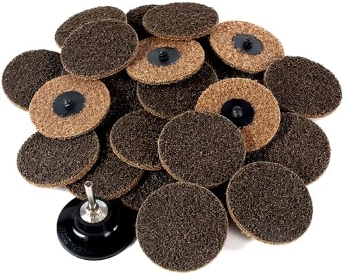 S SATC 25Pcs Coarse Sanding Disc 3 Inch Quick Change Discs 1Pcs 1/4” Shank Holder for Die Grinder Sanding Disc Polish Rust Wood Sanding