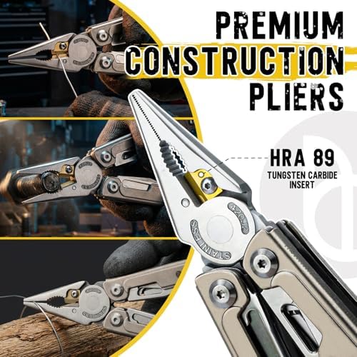 BIBURY 24-in-1 Titanium Multitool Pliers, 8.7oz EDC Pocket Tool, 2048DT