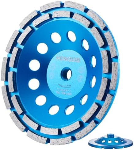 7 inch Concrete Grinding Wheel,5/8"-11 Threaded Arbor Diamond Cup Wheel Double Row for Granite Marble Masonry Stone with Concrete Grinder