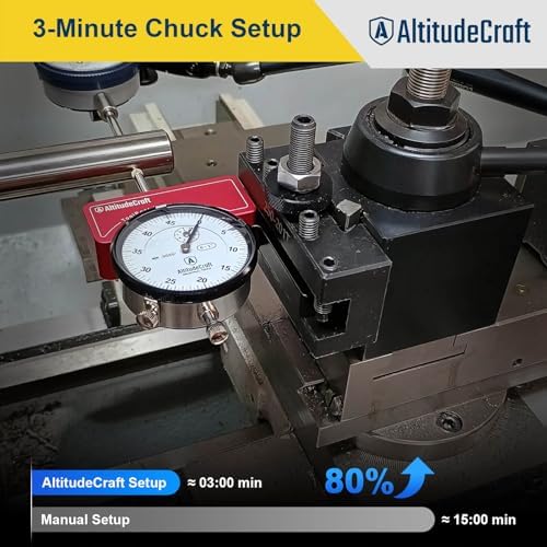 Lathe Tool Post Indicator Holder with .0005″ Dial Indicator