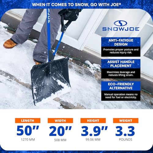 Snow Joe 2 Pack Shovelution Snow Shovel with Spring-Assist Handle,SJ-SHLV20