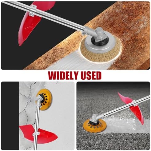 Electric Multifunctional Concrete Grinder & Burnishing Machine 6 Speed Adjustable 110V Heavy Duty Grinder for Floor Polishing,Wall Grinding,Metal Derusting with 180mm Diamond Disc &200mm Wire Brush