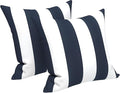 LVTXIII Outdoor Throw Pillows, Decorative Throw Pillows with Inserts, 16"x16" Square Pillows for Bed, Couch, Sofa and Patio Furniture, Set of 2, Cabana Navy