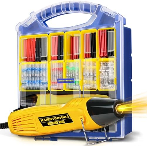 haisstronica Solder Seal Connectors and Tubing Kit, Mini Heat Gun, 450PCS
