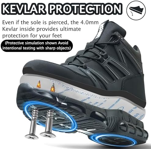 KOIFISH Steel Toe Work Boots for Men Women, Waterproof Steel Toe Boots