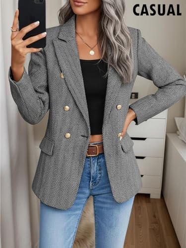 Mina Self 2026 Women's Fall Tweed Blazer Plaid Jacket Business Casual Coat