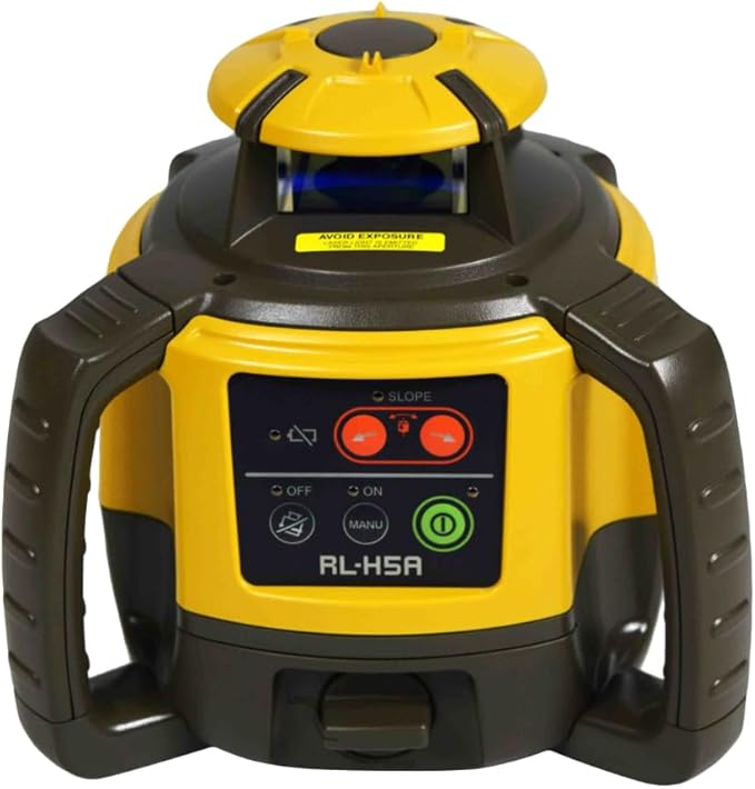 Topcon RL-H5A Laser Transit Leveler Kit - LS-80X Rotary Laser Receiver with Rod Bracket - 36-60in Precision Level 360 Laser Tripod - 13ft Fiber Rod Level Tool with Tenth Increments for Construction