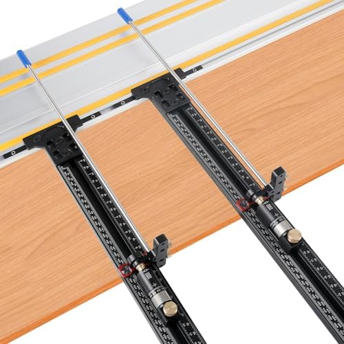 Track Saw Parallel Guide System | Micro-Adjustable Flip Stop, Zero Calibration, Repeatability for Rip Cuts