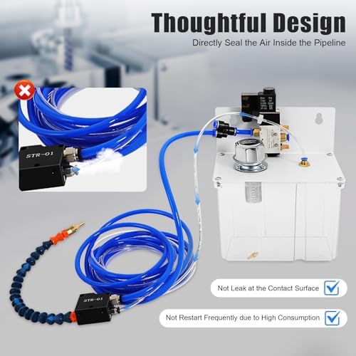 Mist Coolant Lubrication Spray System for Milling Machine, Metal Cutting Engraving Cooling Sprayer Machine Coolant Mister CNC Lubrication Spray Pump for 8Mm Air Pipe CNC Lathe Milling Drill
