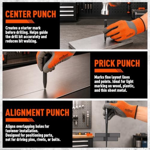 19-Piece Punch and Chisel Set, Pin Punches, Center Punch, Alignment Tools
