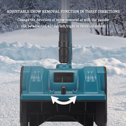Cordless Brushless Snow Shovel, 1200W Adjustable Direction Snowplow, Road Snow Cleaning Tool for School Roads, Driveway Clearing, Patio