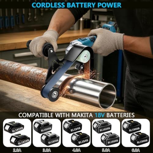 1200W Brushless Cordless Pipe Belt Sander, 3 Speeds Adjustable Tube Sander