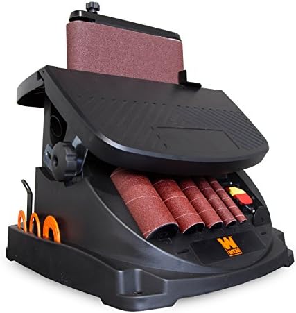 WEN 6524 Oscillating Belt and Spindle Sander & 6510SPC Assorted Grits Spindle Sanding Sleeves (18 Pack)