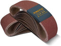 POWERTEC 4 x 24 Inch Sanding Belts, 18 PK, 3 Each of 40 80 120 180 240 320 Grits, 4x24 Belt Sander Sanding Belts Assortment, Aluminum Oxide Sandpaper for Oscillating Belt Sander, Woodworking (110009)