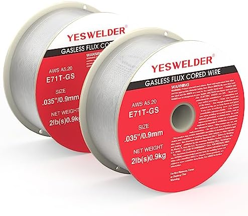 YESWELDER Flux Core Gasless MIG Welding Wire, E71T-GS Mild Carbon Steel