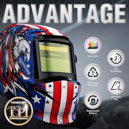 YESWELDER Auto Darkening Welding Helmet 1/1/1/1 True Color, LYG-L600A