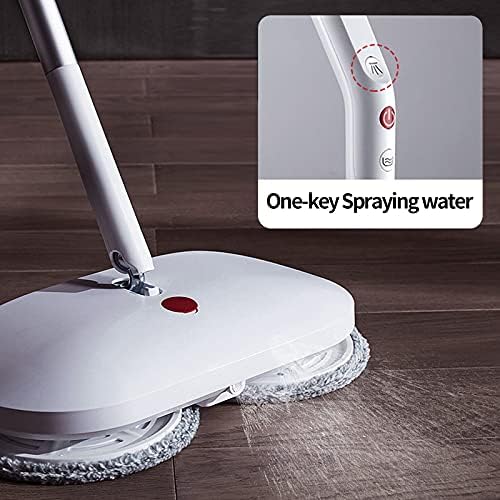 REECOO Cordless Electric Spin Mop Power Mop with 4 Floor Scrubber Pads/Automatic Cleaning Bucket/Water Sprayer,Lightweight & Rechargeable,Suitable for Wooden, Marble, Tile, Hardwood Floor.