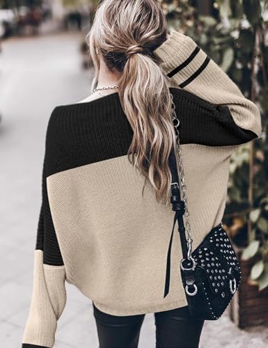 Womens Oversized Sweaters Loose Solid Casual Long Sleeve Mock Neck Knitted Jumper Tops
