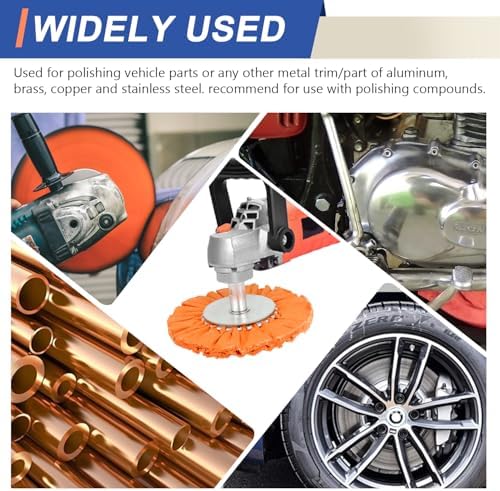 16ply Aluminum Buffing Wheels Kit 8pcs, 8" Airway Buffing Wheels for 5/8" Arbor Angle Grinder, with Polishing Compound 4pcs, for Metal Rim Rig Aluminum Brass