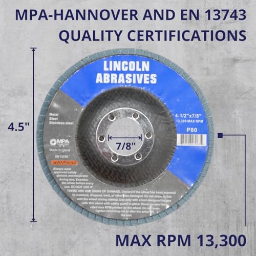 200-Pack Flap Disc 80 Grit 4.5" x 7/8" Sanding Discs