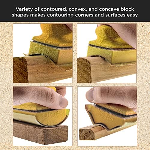 Dura-Gold 12-Piece Contoured Profile 4" Hand Sanding Block Set with 40