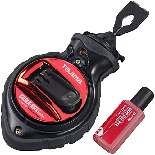 TAJIMA Chalk Line - Chalk-Rite Jam Free Special Edition Chalk Line with Extra Bold 1mm Snap Line & Five Gear Quick Retrieval - CR301JF-CP