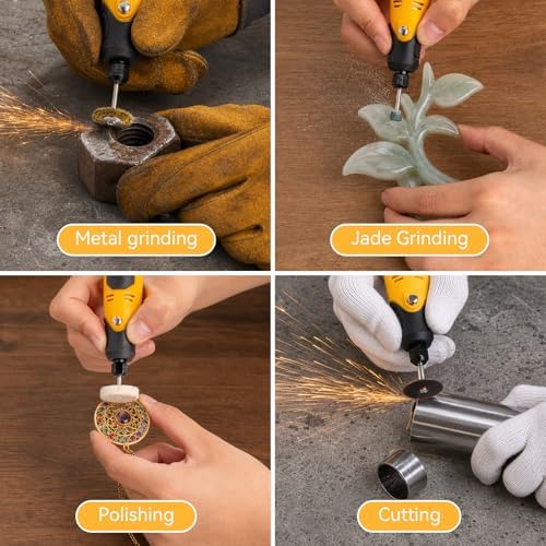 Cordless Rotary Tool - 3.6V Mini Rotary Tool for Resin 3D Prints with 58 Attachments – Compact Sanding, Polishing & Drilling Kit for Cured Resin Models, Etching, Engraving, DIY Crafts