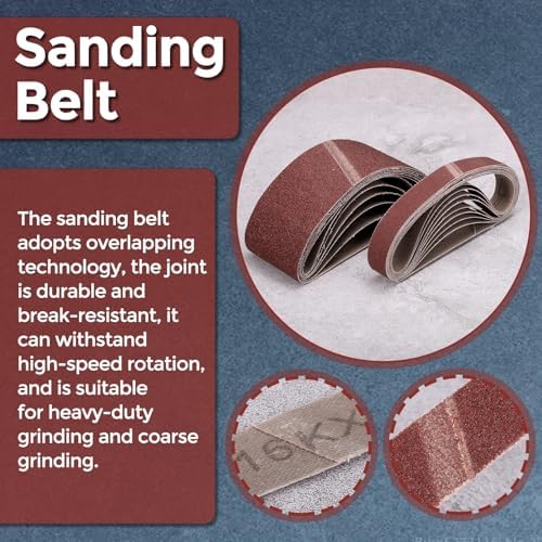 5 Pcs Sanding Belts 3 x 21 Inch 40 Grit Aluminum Oxide