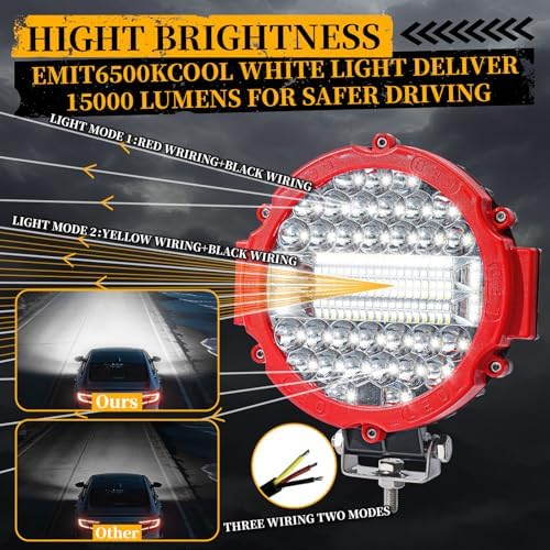 Round LED Offroad Light Pods 7 Inch 201W Auxiliary Driving Work Fog Lights