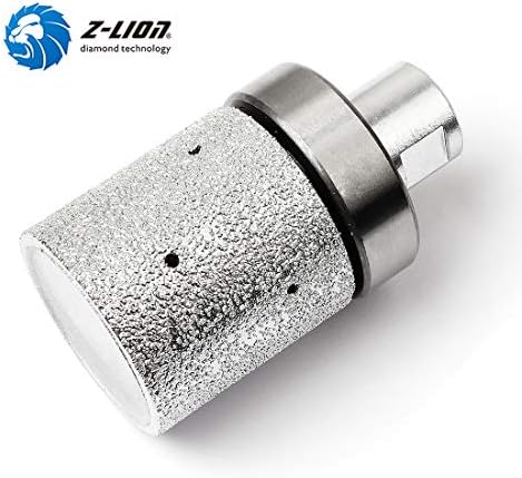 Z-LION 2" Diamond Drum Wheel Vacuum Brazed Grinding Sanding Wheel with 5/8-11 Thread for Stone Sink Hole Edge