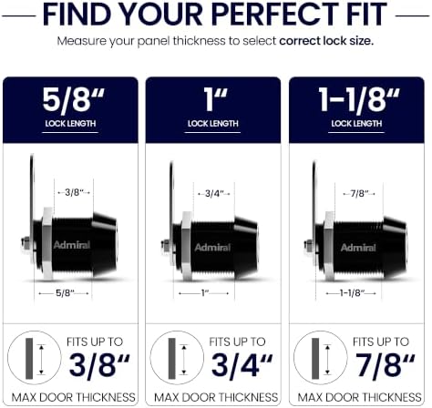 5/8" Tubular Cam Locks (90° Black, 2-Pack) RV Toolbox Cabinet Replacement