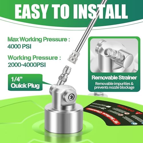LidoDola 16'' Pressure Washer Surface Cleaner Green, Power Washer Accessory