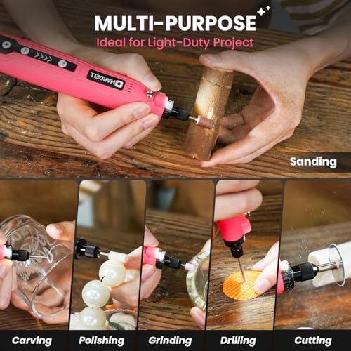 HARDELL Mini Cordless Rotary Tool, 4V 129pcs Rechargeable Rotary Tool Kit