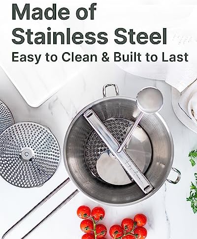 Hungry Artisan Stainless Steel Food Mill for Tomato Sauce & Canning