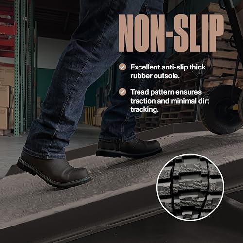 EVER BOOTS Men’s Waterproof Steel Toe Slip on Work Boots