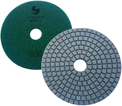PPW142D Diamond Polishing Pads 4 Inch - For Concrete Terrazzo Marble Granite Edge Countertop Floor Wet Polishing, Grit 800 - Pack of 5
