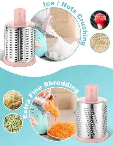 Geedel Rotary Cheese Grater Hand Crank, Cheese Shredder Vegetable Slicer