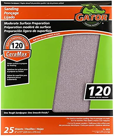 Gator CeraMax 9" x 11" Ceramic Sanding Sheets, 120 Grit, 25 Pack