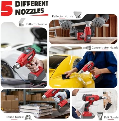 LIVOWALNY Cordless Heat Gun Compatible with Milwaukee 18V Battery