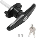 Pickup Truck Cap Topper Camper Shell Locking T-Handle -with 2 Keys for Most Brands of Truck caps, Toppers, Camper Tops Black Powder Coated Finish-Right Side