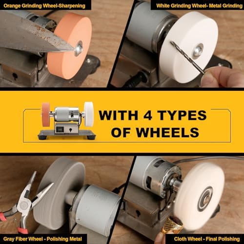 Sbestily Versatile Electric Mini Bench Grinder, Jewelry Buffer & Polisher