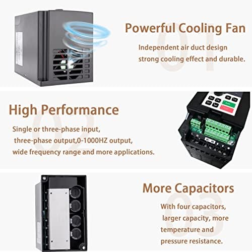 QNK 2.2KW 3HP 220V AC 11A VFD Converter Single to 3 Phase Inverter