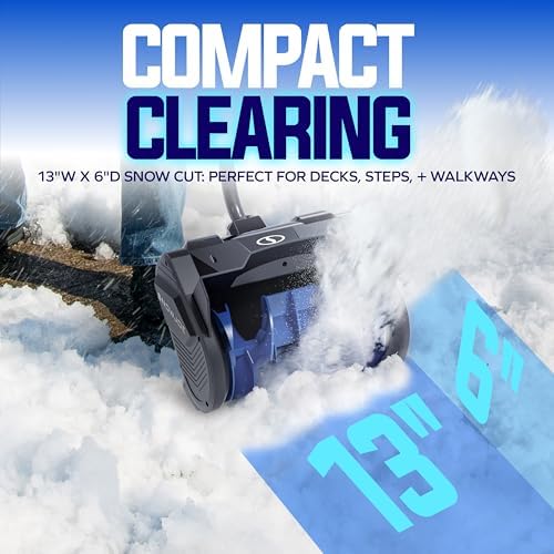Snow Joe 24V Cordless Electric Shovel, 13" Clearing Width, 400W Motor, Portable, Lightweight Ice & Snow Removal for Deck, Patio, Driveway, 24V-SS13-CT