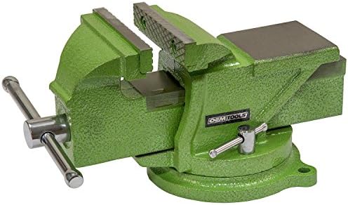 OEMTOOLS 24217 4-Inch Heavy Duty Bench Vise with 360-Degree Swivel Base, Table Vise or Bench Vise for Workshop and Woodworking, No-Hassle Permanent Mounting, Green