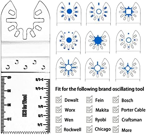AIFICUT 100pcs Oscillating Saw Blades Universal Wood Multitool Blades Quick Release Oscillating Tool Blades Kits Fit Porter Cable Black & Decker Rockwell Ridgid Ryobi Milwaukee Chicago Craftsman