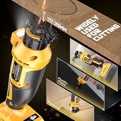 Ecarke Cordless Drywall Cutting Tool Compatible with DeWALT Battery: Ecarke Up to 30000 RPM Brushless Router 20v Saw with 3 Speed Adjustable,Drywall Rotary Tool for Sheetrock,Wood,Plywood(Tool Only)