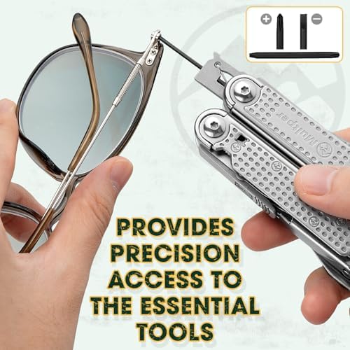Multper Multitool Pliers with Damascus Knife & Large Scissors,Screwdriver
