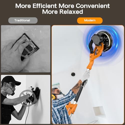 Electric Drywall Sander with Vacuum Dust Collector,Popcorn Ceiling Removal